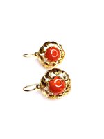 Orecchini Stocco Gioielli Donna in Oro giallo Corallo SOV - SOV